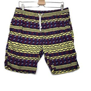 H&M Geometric Drawstring Cotton Shorts Men's Sz 32
